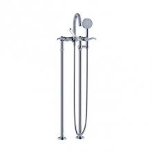 Joerger 637.20.147.000 - Cronos Exposed Tub Filler For Floor Pillar Legs, Polished Chrome