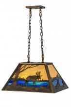 Meyda Green 144700 - 23" Long Moose at Lake Oblong Pendant