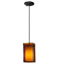 Meyda Black 111009 - 5"Sq Metro Amber Quadrato Mini Pendant