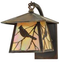 Meyda Black 111450 - 8"W Stillwater Song Bird Curved Arm Wall Sconce