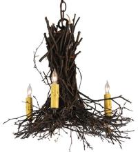 Meyda Black 112367 - 18" Wide Twigs 3 LT Chandelier