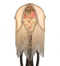 Meyda Black 11644 - 7"W Fabric & Fringe Tulip Shade