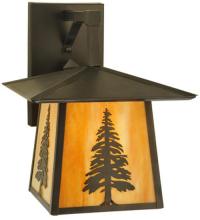 Meyda Black 129499 - 12" Wide Stillwater Tall Pine Straight Arm Wall Sconce