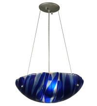 Meyda Black 131204 - 15.75"W Metro Fusion Azul Glass Inverted Pendant