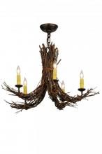 Meyda Black 145097 - 28" Wide Twigs 5 Light Chandelier