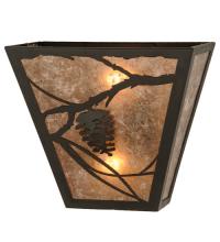 Meyda Black 147248 - 13"W Whispering Pines Wall Sconce