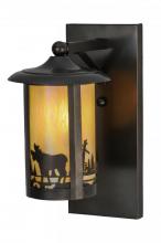 Meyda Black 150579 - 8"W Fulton Moose Creek Solid Mount Wall Sconce