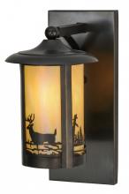 Meyda Black 150585 - 8"W Fulton Deer Creek Solid Mount Wall Sconce