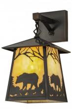 Meyda Black 150680 - 8"W Stillwater Bear at Dawn Hanging Wall Sconce