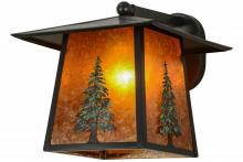 Meyda Black 154426 - 12"W Stillwater Tall Pine Solid Mount Wall Sconce