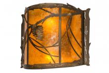 Meyda Black 165158 - 12"W Whispering Pines Wall Sconce