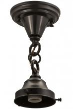 Meyda Black 165491 - 5"W Revival Craftsman Brown on Brass 1 LT Flushmount Hardware