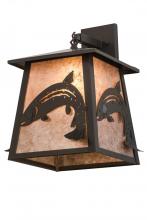 Meyda Black 171917 - 15" Wide Stillwater Leaping Trout Hanging Wall Sconce