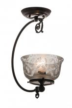 Meyda Black 173449 - 7"W Revival Gas Reproduction Semi-Flushmount