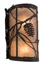 Meyda Black 177971 - 8" Wide Whispering Pines Left Wall Sconce