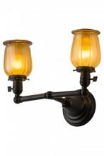 Meyda Black 184766 - 14.5"W Revival Chelsea Favrile 2 LT Wall Sconce