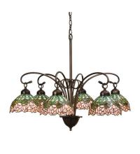 Meyda Black 18713 - 31" Wide Tiffany Cabbage Rose 6 Light Chandelier