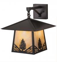 Meyda Black 191801 - 12.5" Wide Stillwater Mountain Pine Hanging Wall Sconce