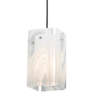 Meyda Black 196654 - 5" Square Metro Blanco Swirl Quadrato Mini Pendant