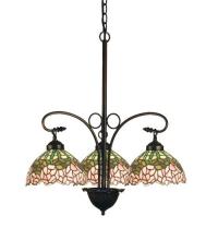 Meyda Black 19895 - 24" Wide Tiffany Cabbage Rose 3 Light Chandelier