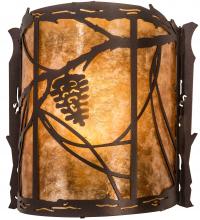 Meyda Black 200283 - 9" Wide Whispering Pines Left Wall Sconce