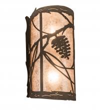 Meyda Black 200851 - 8" Wide Whispering Pines Left Wall Sconce