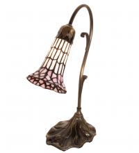 Meyda Black 21810 - 15" High Stained Glass Pond Lily Accent Lamp