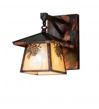 Meyda Black 234649 - 8" Wide Stillwater Winter Pine Hanging Wall Sconce