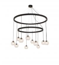 Meyda Black 241019 - 54" Wide Bola 12 Light Two Tier Chandelier