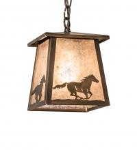 Meyda Black 247428 - 7" Square Running Horses Pendant