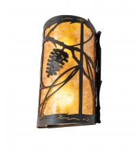 Meyda Black 247902 - 8" Wide Whispering Pines Right Wall Sconce