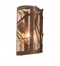 Meyda Black 250106 - 8" Wide Whispering Pines Left Wall Sconce