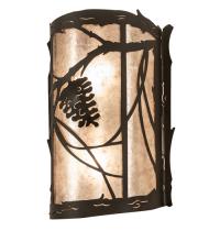 Meyda Black 250481 - 10" Wide Whispering Pines Left Wall Sconce