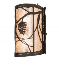 Meyda Black 250756 - 10" Wide Whispering Pines Center Wall Sconce