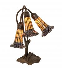 Meyda Black 251687 - 16" High Stained Glass Pond Lily 3 Light Accent Lamp