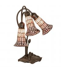 Meyda Black 251689 - 16" High Stained Glass Pond Lily 3 Light Accent Lamp