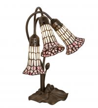 Meyda Black 251690 - 16" High Stained Glass Pond Lily 3 Light Accent Lamp