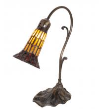 Meyda Black 251849 - 15" High Stained Glass Pond Lily Accent Lamp