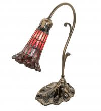 Meyda Black 251853 - 15" High Stained Glass Pond Lily Accent Lamp