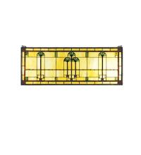 Meyda Black 50825 - 35"W X 13"H Ginkgo Stained Glass Window