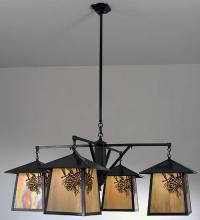 Meyda Black 51132 - 60" Wide Stillwater Winter Pine 4 Light Chandelier