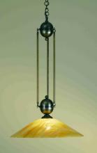 Meyda Black 66751 - 21"W Revival Beige Iridescent Deco Ball Pendant