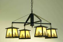 Meyda Black 67277 - 38"W Stillwater Mountain Pine 4 LT Chandelier