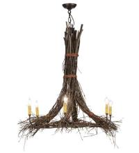 Meyda Black 67729 - 36"W Twigs 6 LT Chandelier