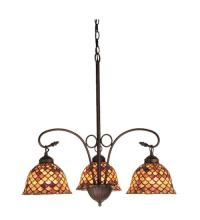 Meyda Black 74045 - 24"W Tiffany Fishscale 3 LT Chandelier