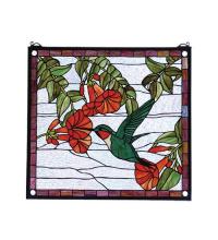 Meyda Black 81540 - 21"W X 19"H Hummingbird Stained Glass Window