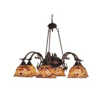 Meyda Black 81860 - 32.5"W Tiffany Fishscale 6 LT Chandelier