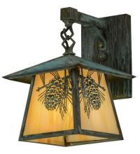 Meyda Black 92840 - 8" Wide Stillwater Winter Pine Hanging Wall Sconce