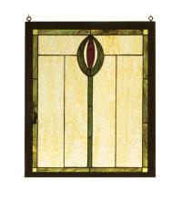 Meyda Black 98100 - 14"W X 17"H Spear Wood Frame Stained Glass Window