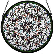 Meyda Black 98951 - 22"W X 22"H Dragonfly Stained Glass Window